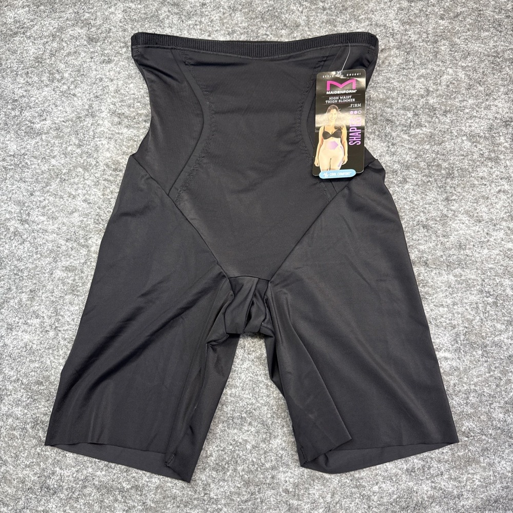 NWT Maidenform Firm Foundations‎ High Waist Thigh Slimmer shapewear black medium